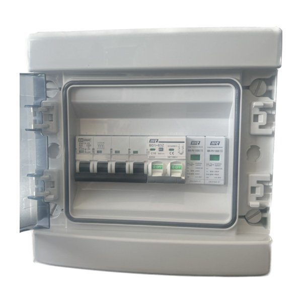 Caja protección DC para 1 o 2 MPPT + Disyuntor para trabajar seguro